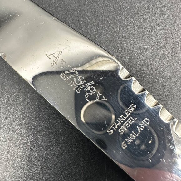 Vintage Aynsley Pembroke Fine Bone China Stainless Steel Steak Knives Bird Pink - Picture 6 of 11